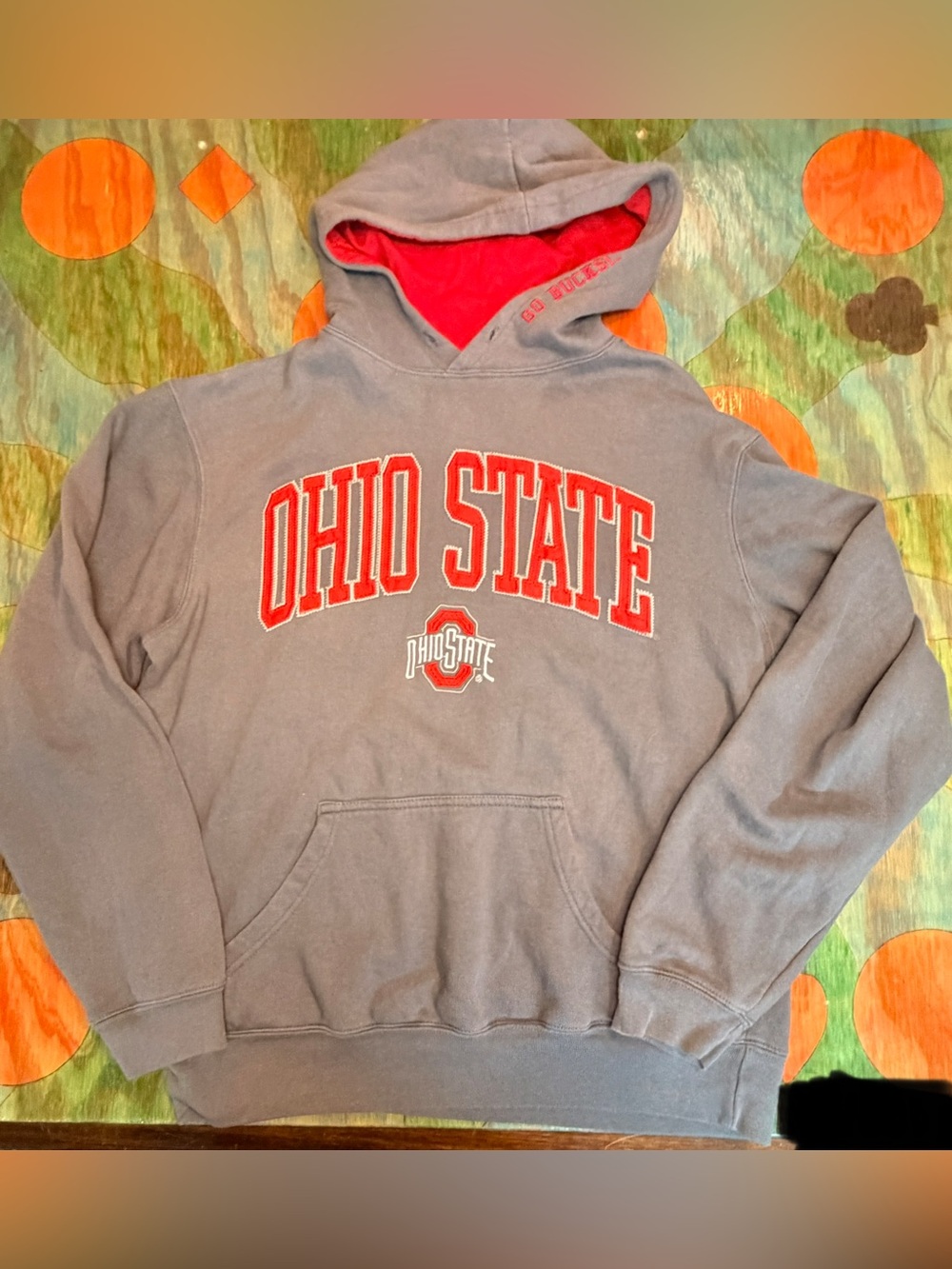 Ohio State Buckeyes Varsity Authentic Apparel Mens Large Pullover Hoodie Gray Re